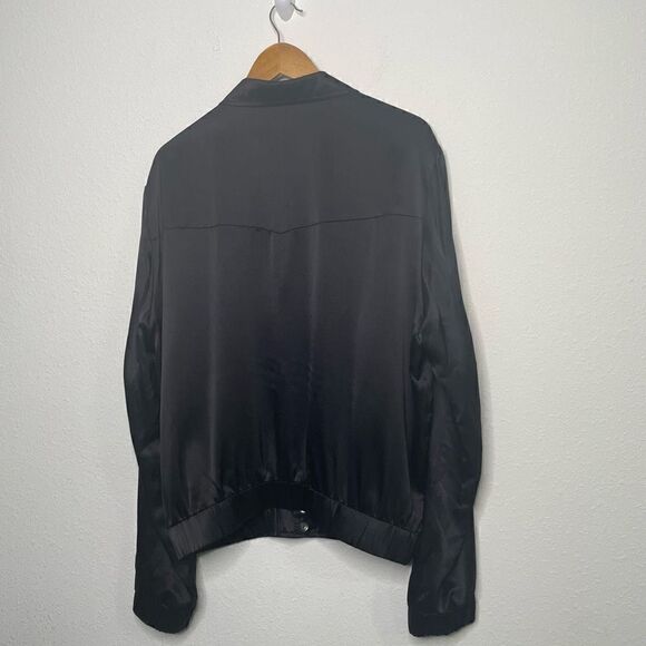 Keiser Clark Men’s Silk Club Jacket Black Snap Button Up Size XL $700 - Picture 8 of 11